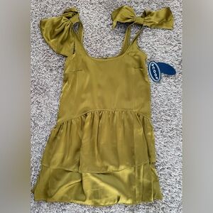Scoop Satin Bow Mini Dress Size: XS (0-2)
